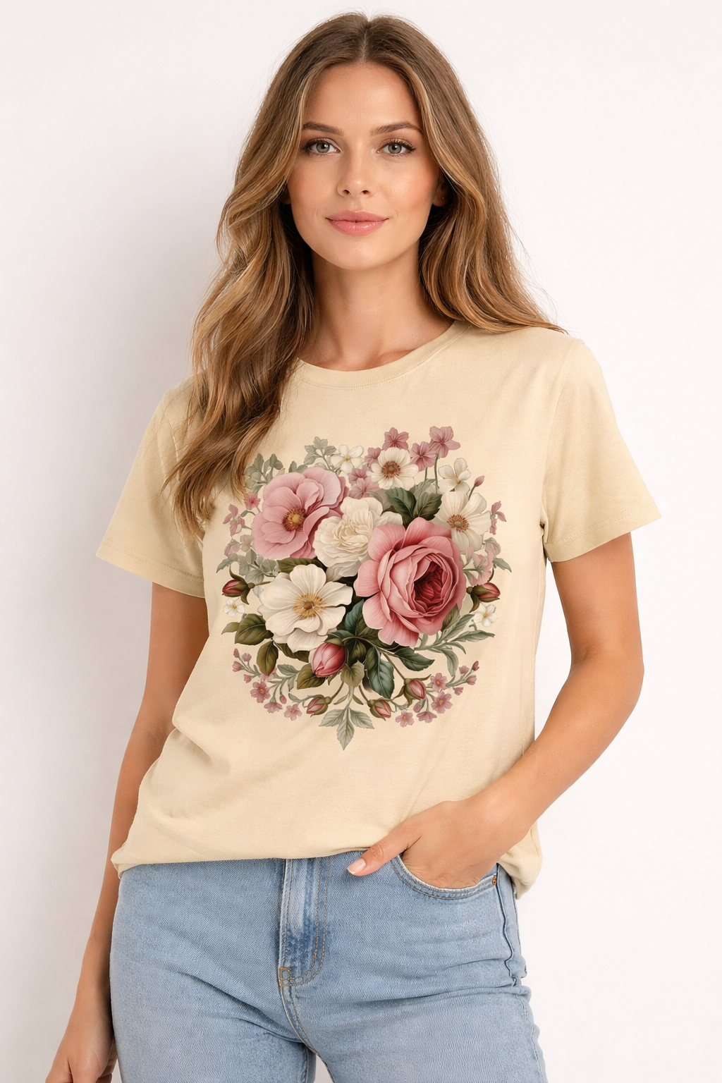 Floral Majesty: Heritage Bloom Edition | 100% Luxury Supima Cotton T-Shirt