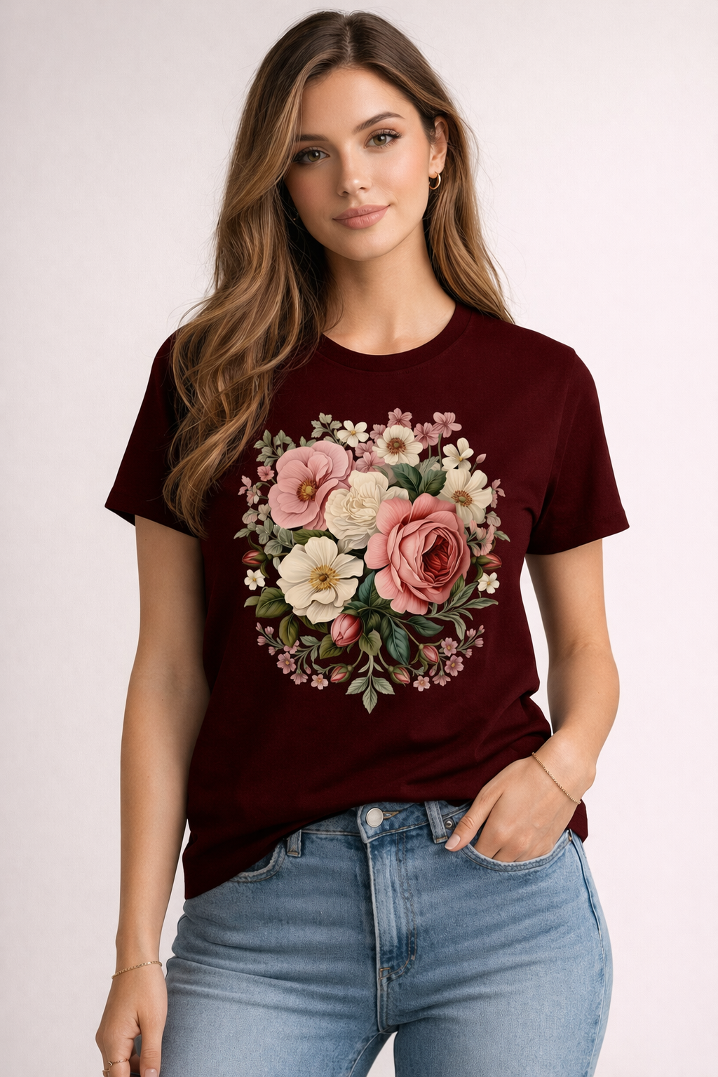 Floral Majesty: Heritage Bloom Edition | 100% Luxury Supima Cotton T-Shirt