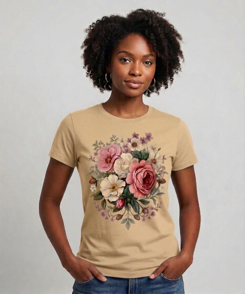 Floral Majesty: Heritage Bloom Edition | 100% Luxury Supima Cotton T-Shirt