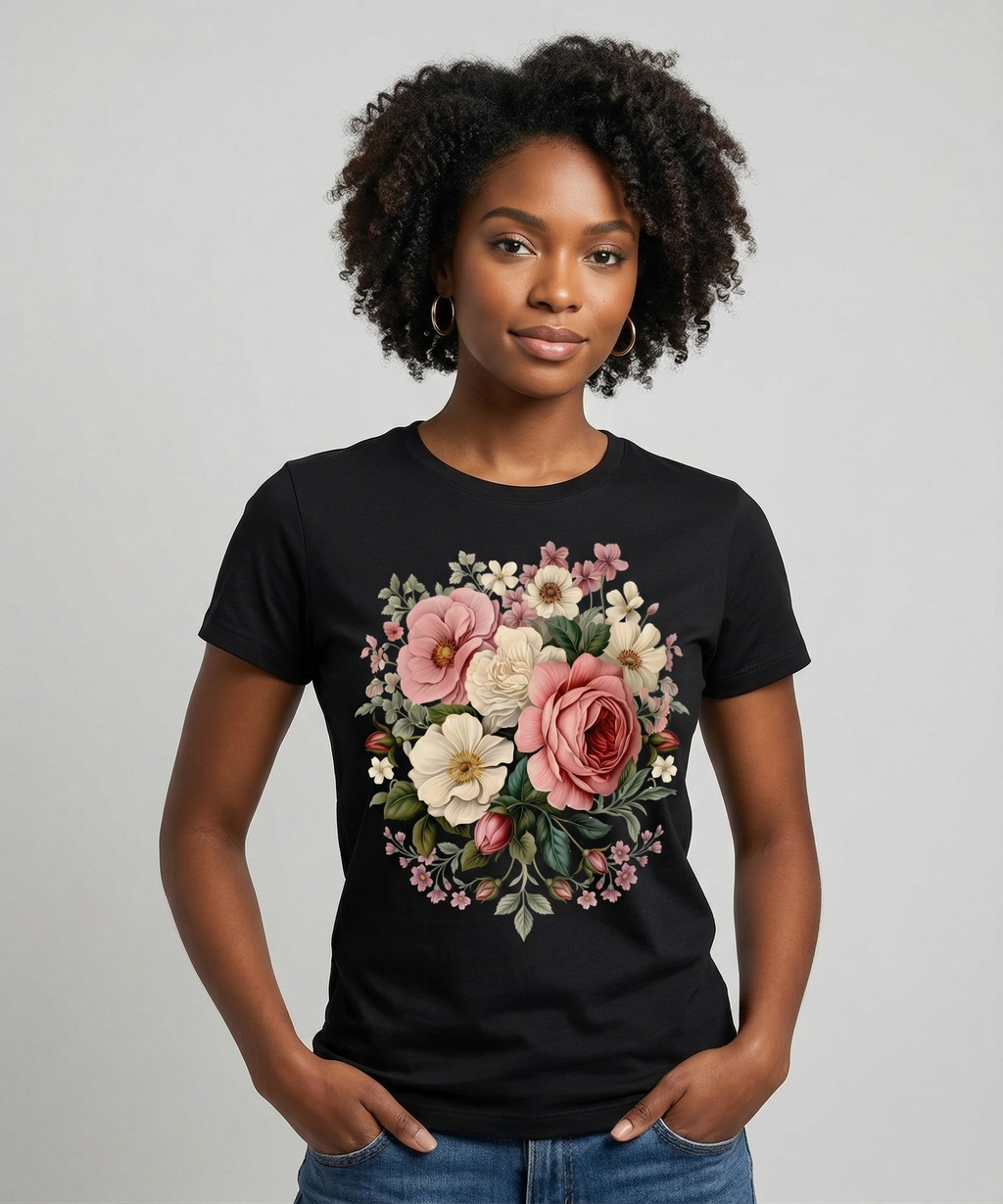 Floral Majesty: Heritage Bloom Edition | 100% Luxury Supima Cotton T-Shirt