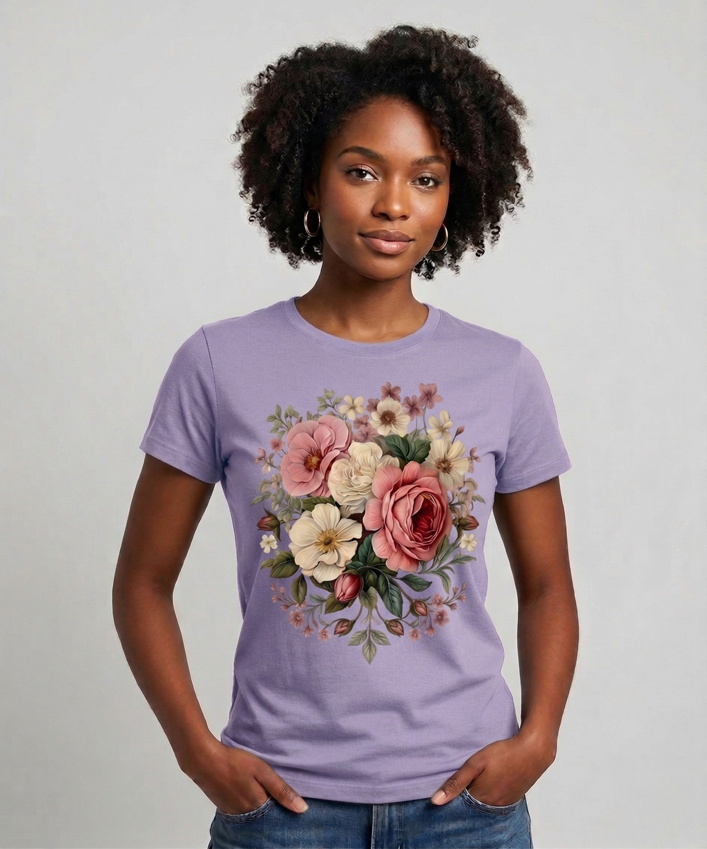 Floral Majesty: Heritage Bloom Edition | 100% Luxury Supima Cotton T-Shirt