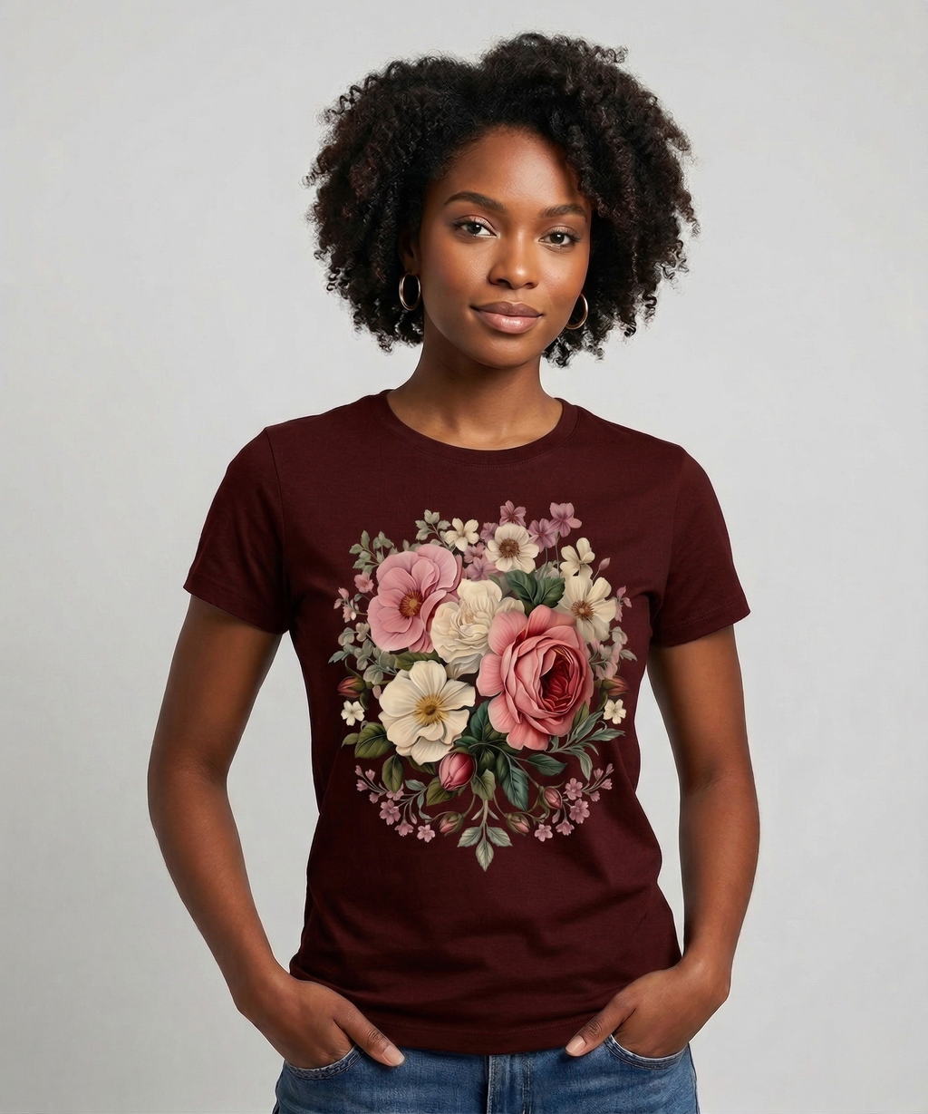 Floral Majesty: Heritage Bloom Edition | 100% Luxury Supima Cotton T-Shirt