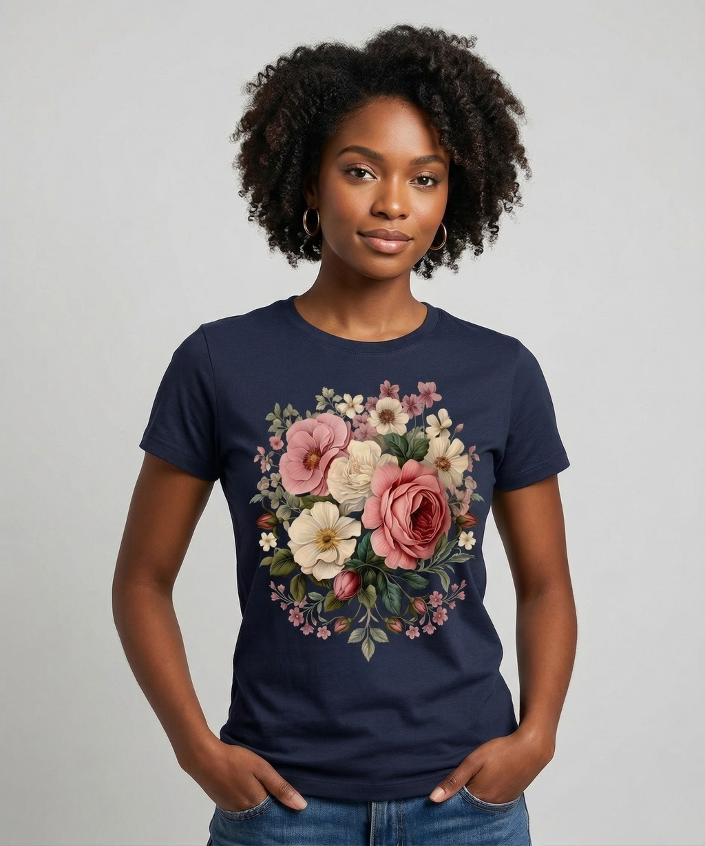 Floral Majesty: Heritage Bloom Edition | 100% Luxury Supima Cotton T-Shirt