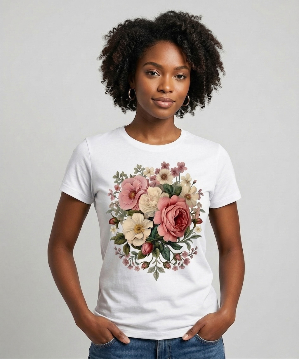 Floral Majesty: Heritage Bloom Edition | 100% Luxury Supima Cotton T-Shirt