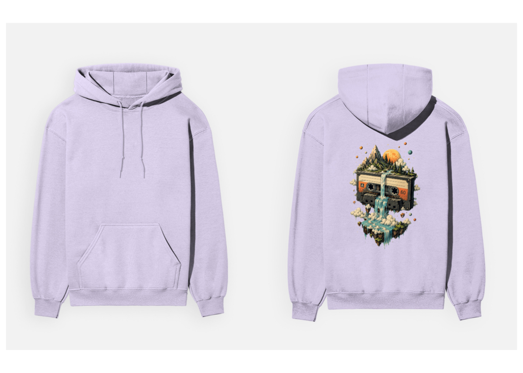 Cosmic Cassette: Retro Surrealism Edition | Premium 300 GSM Cotton Fleece Hoodie