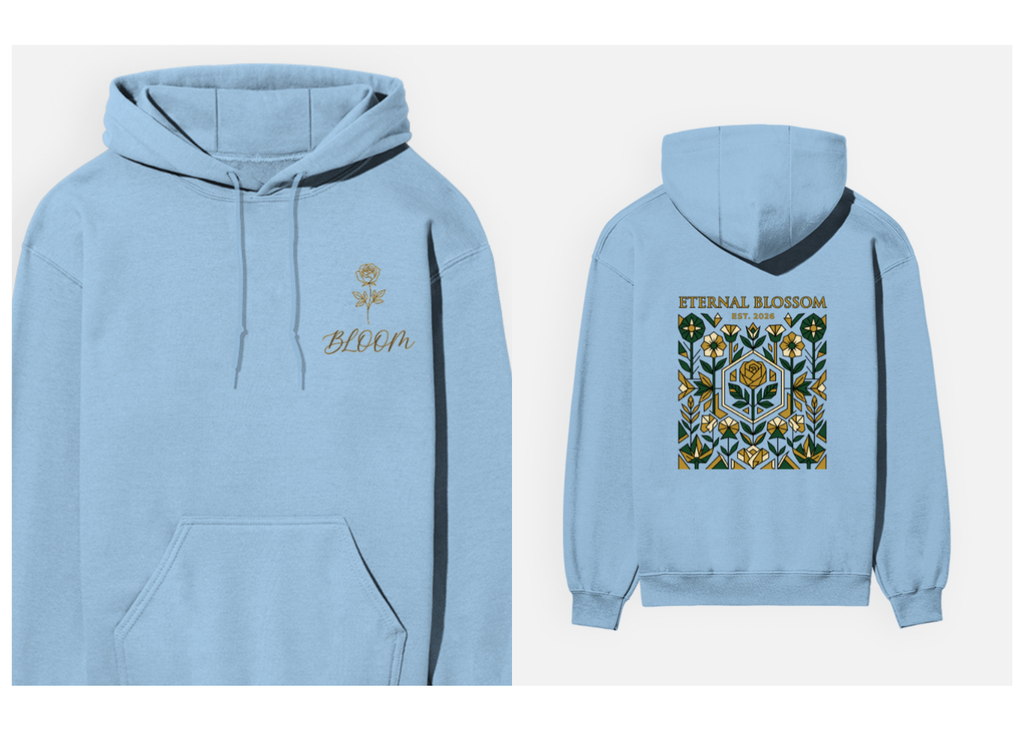Eternal Blossom: Geometric Floral Edition | Premium 300 GSM Cotton Fleece Hoodie