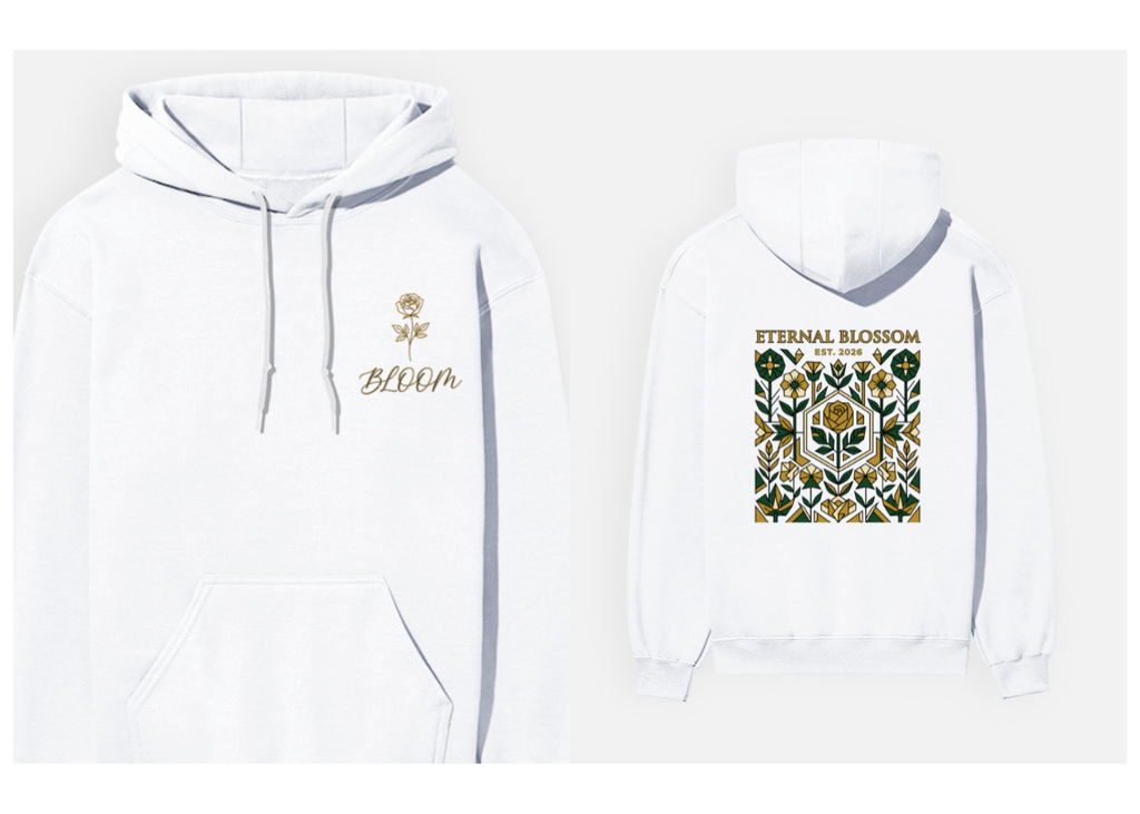 Eternal Blossom: Geometric Floral Edition | Premium 300 GSM Cotton Fleece Hoodie