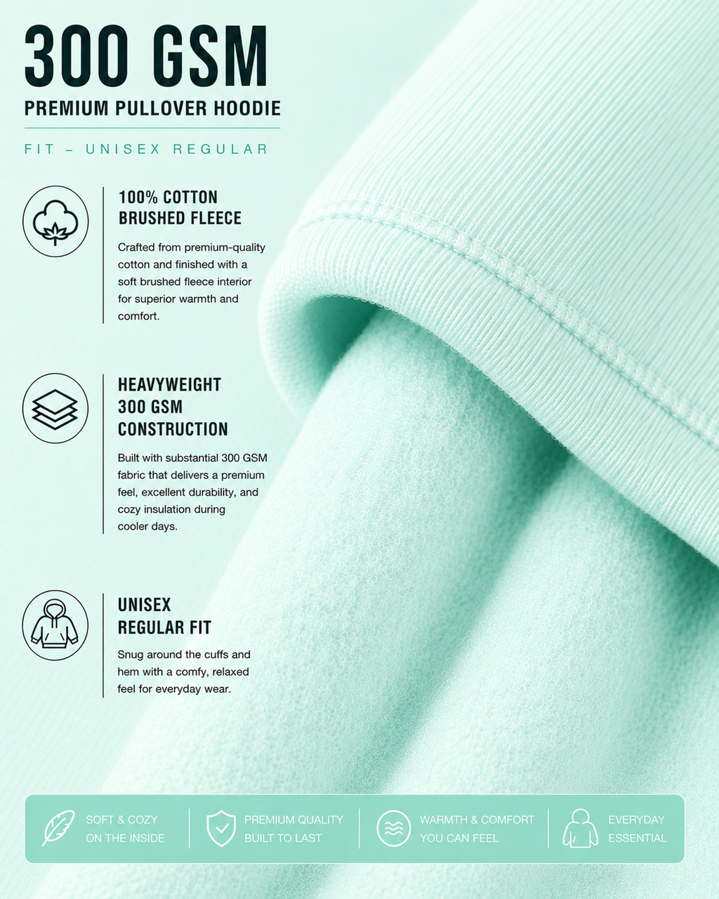 Eternal Blossom: Geometric Floral Edition | Premium 300 GSM Cotton Fleece Hoodie
