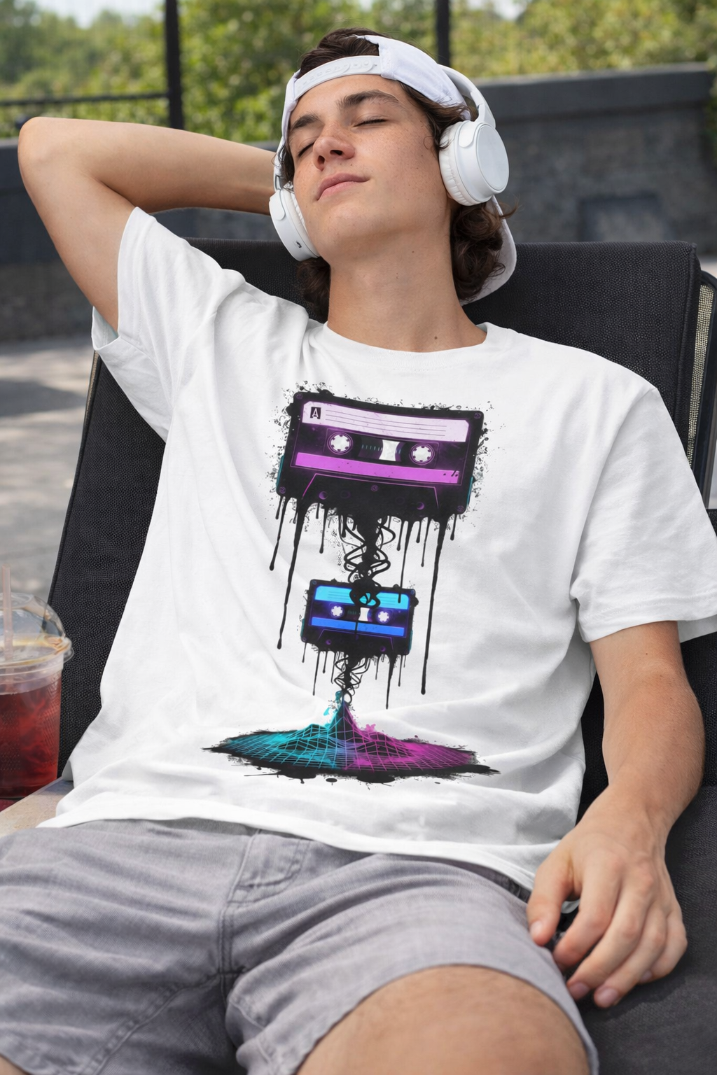 Neon Rewind: Retro Cassette Edition | 100% Luxury Supima Cotton T-Shirt