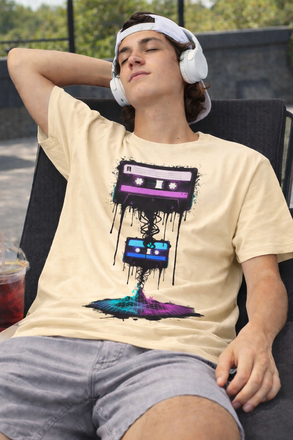 Neon Rewind: Retro Cassette Edition | 100% Luxury Supima Cotton T-Shirt