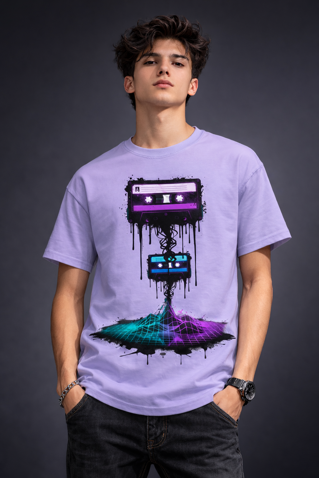 Neon Rewind: Retro Cassette Edition | 100% Luxury Supima Cotton T-Shirt