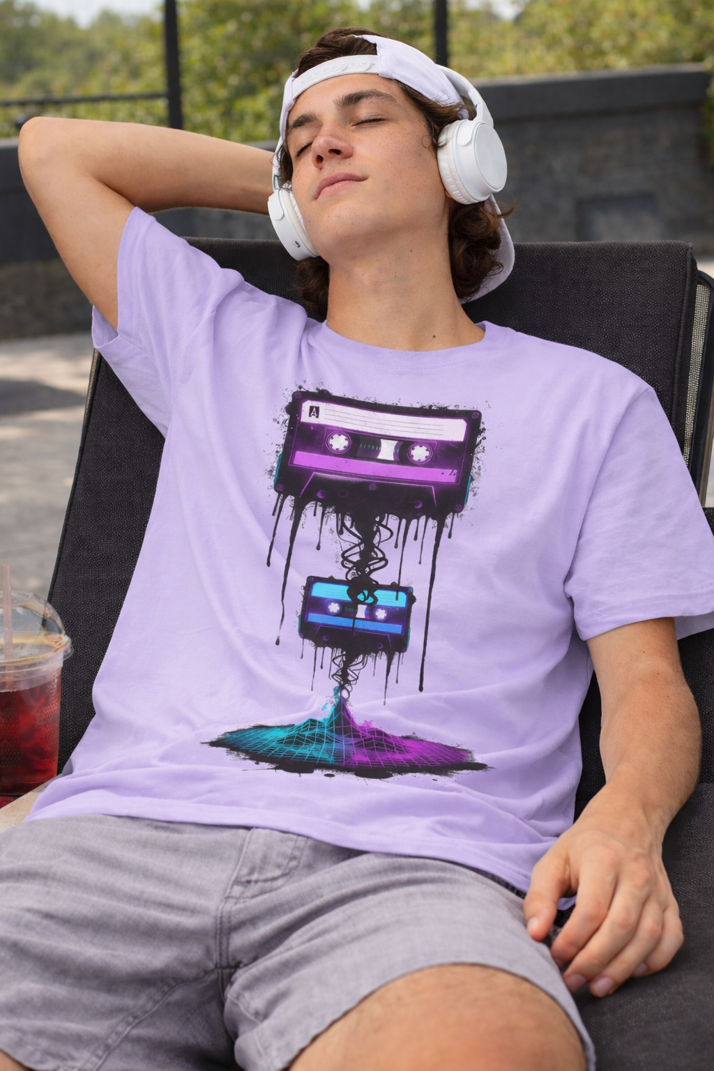 Neon Rewind: Retro Cassette Edition | 100% Luxury Supima Cotton T-Shirt