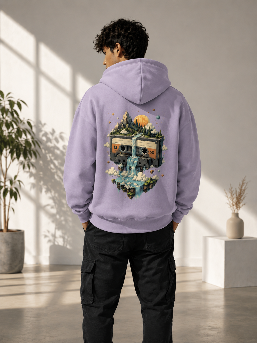 Cosmic Cassette: Retro Surrealism Edition | Premium 300 GSM Cotton Fleece Hoodie