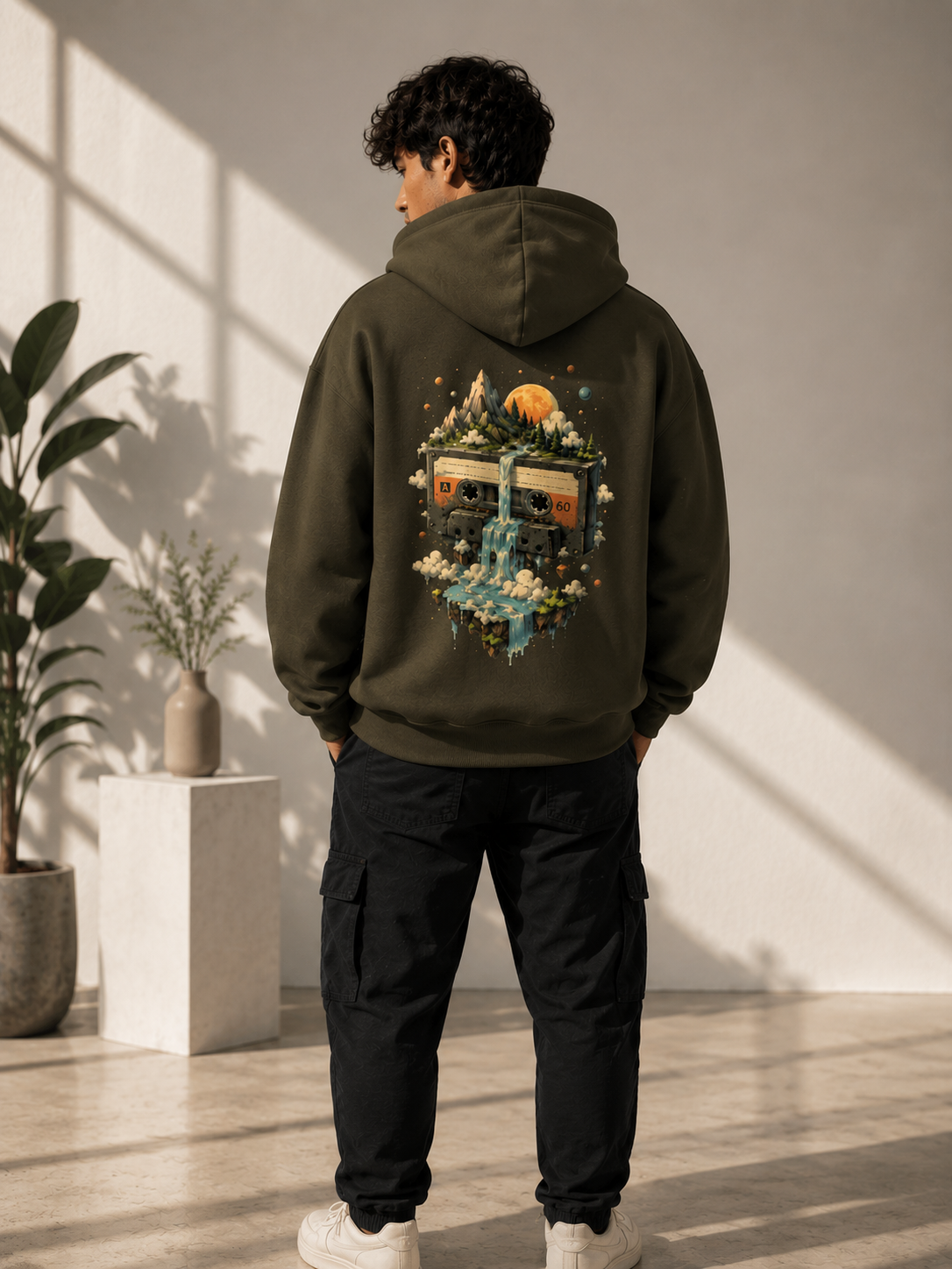 Cosmic Cassette: Retro Surrealism Edition | Premium 300 GSM Cotton Fleece Hoodie
