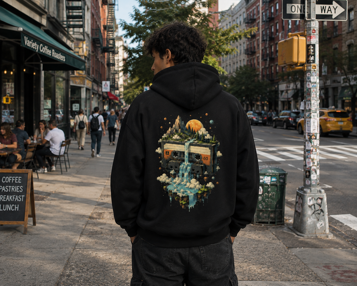 Cosmic Cassette: Retro Surrealism Edition | Premium 300 GSM Cotton Fleece Hoodie