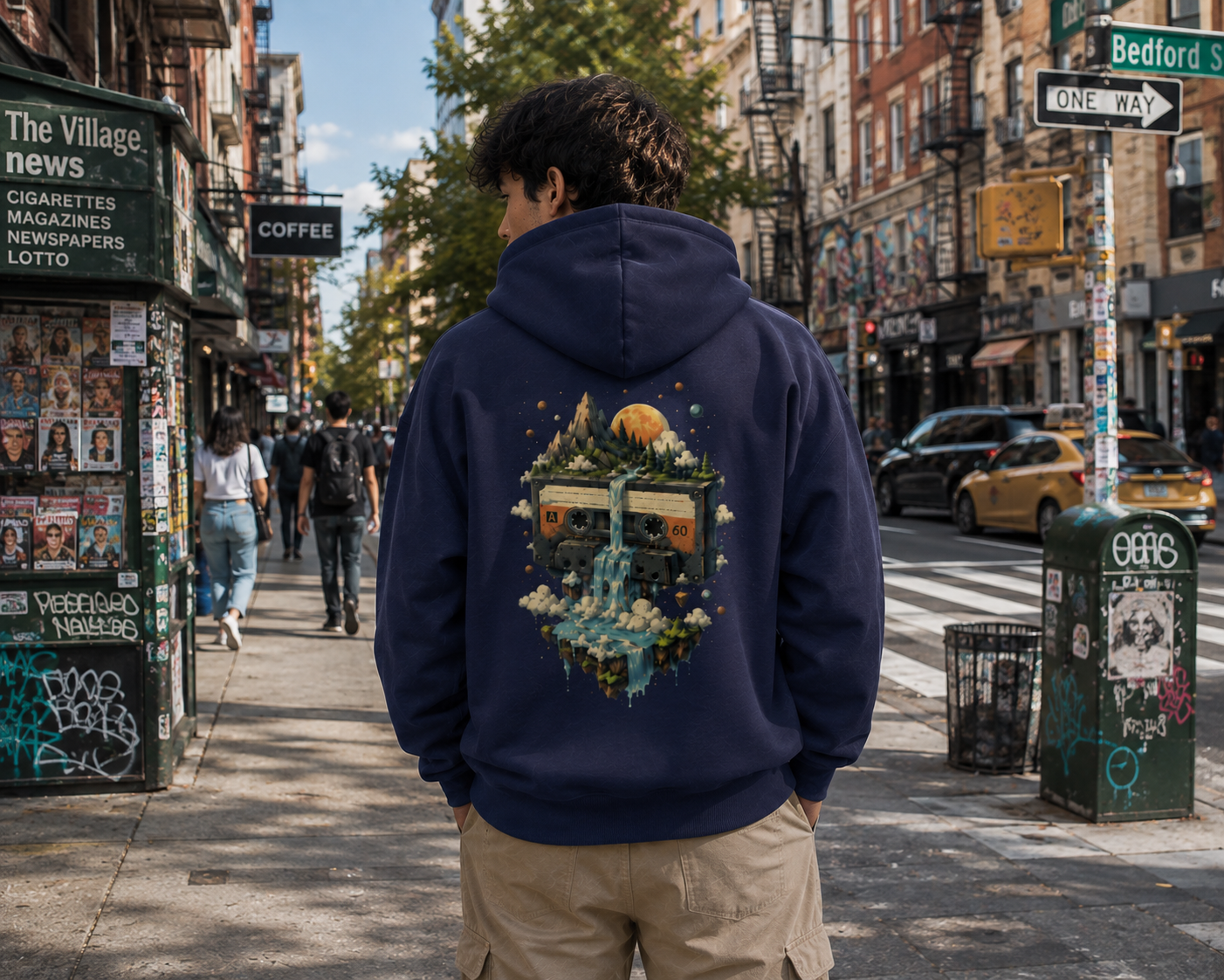 Cosmic Cassette: Retro Surrealism Edition | Premium 300 GSM Cotton Fleece Hoodie