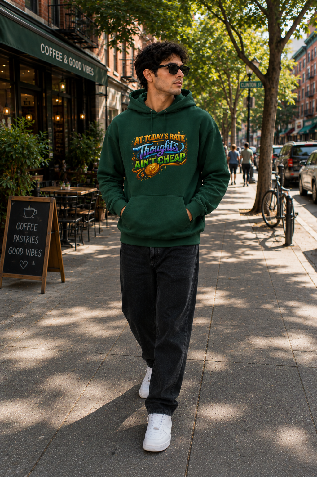 Thoughts Ain't Cheap: Vibrant Typography Edition | Premium 300 GSM Cotton Fleece Hoodie
