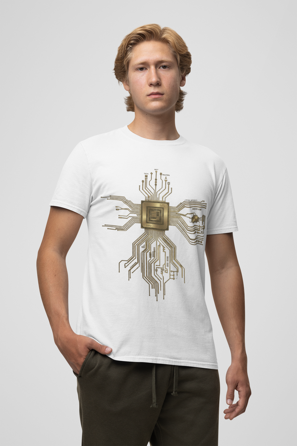 Digital Dynasty: The Golden Circuit Edition | 100% Luxury Supima Cotton T-Shirt
