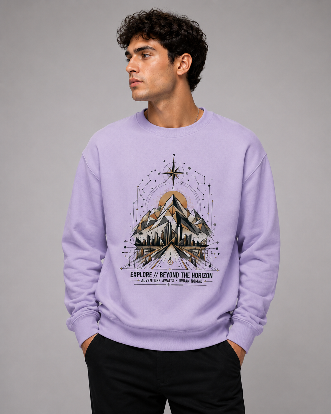 Beyond the Horizon: Urban Nomad Edition | Premium 400 GSM Oversized Sweatshirt