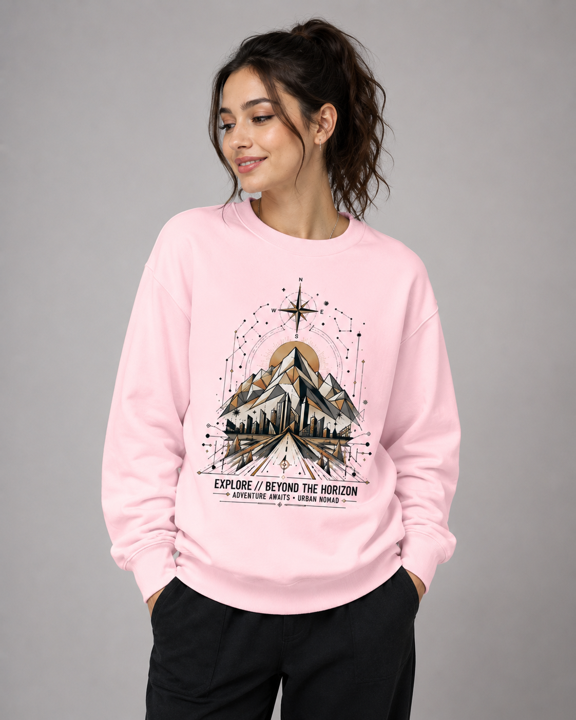 Beyond the Horizon: Urban Nomad Edition | Premium 400 GSM Oversized Sweatshirt
