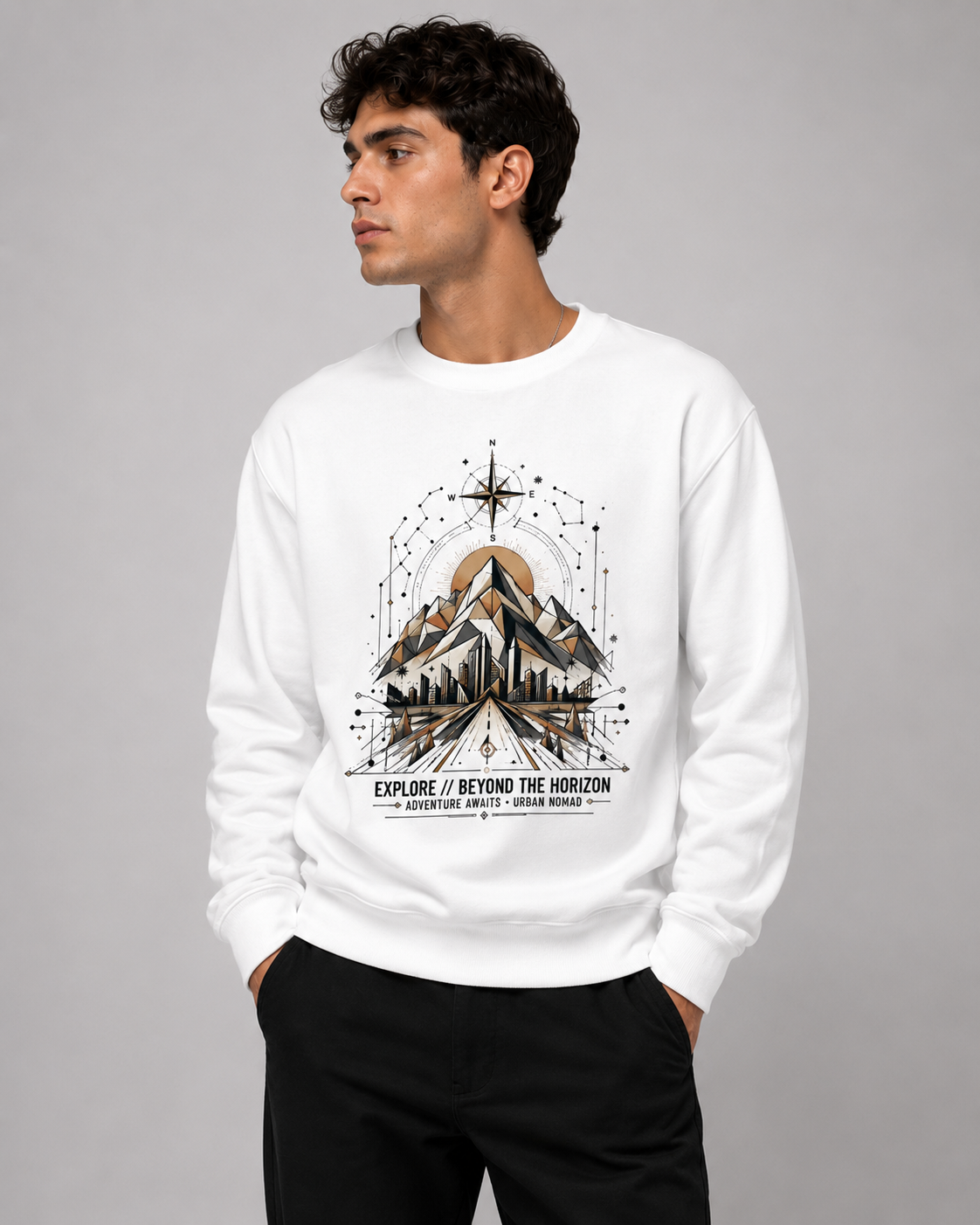 Beyond the Horizon: Urban Nomad Edition | Premium 400 GSM Oversized Sweatshirt