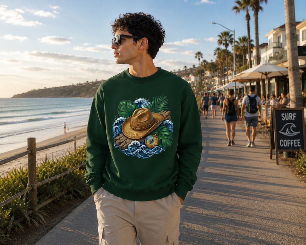 The Coastal Wanderer: Ocean Drift Edition | Premium 400 GSM Oversized Sweatshirt