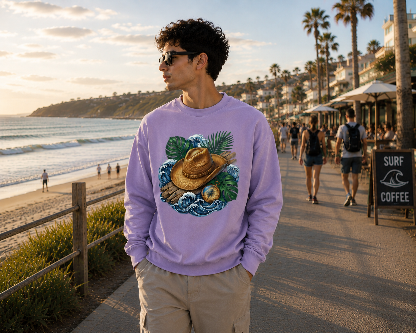 The Coastal Wanderer: Ocean Drift Edition | Premium 400 GSM Oversized Sweatshirt