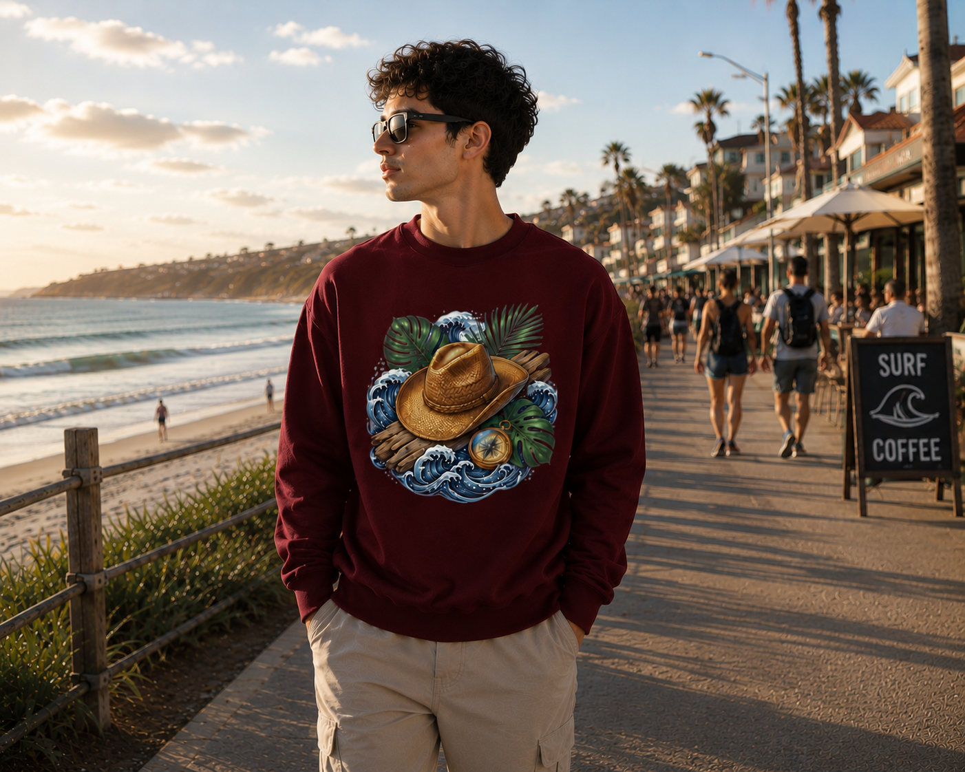 The Coastal Wanderer: Ocean Drift Edition | Premium 400 GSM Oversized Sweatshirt
