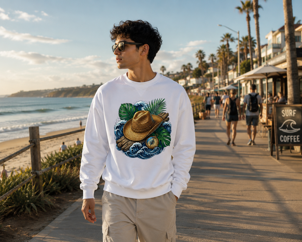 The Coastal Wanderer: Ocean Drift Edition | Premium 400 GSM Oversized Sweatshirt