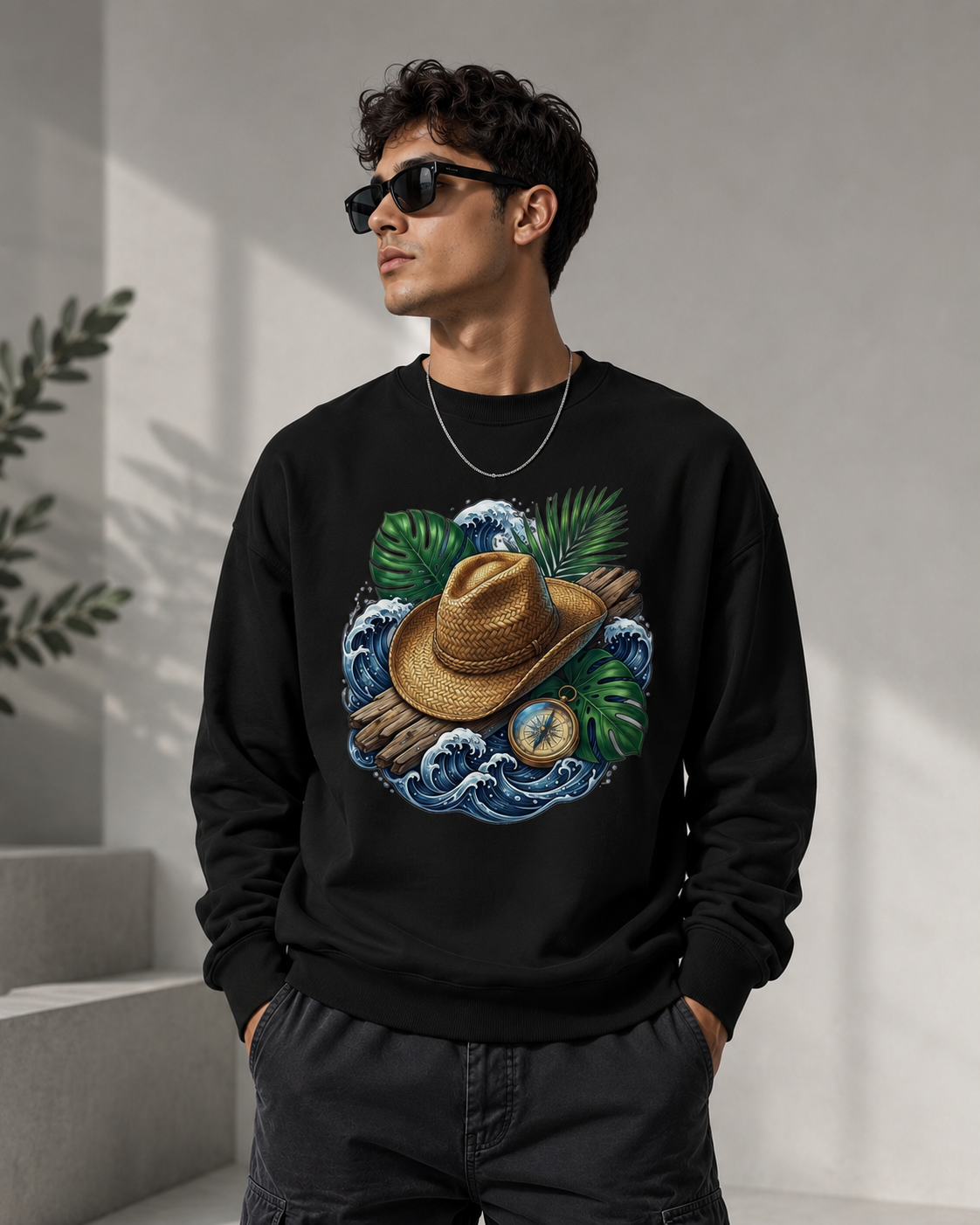 The Coastal Wanderer: Ocean Drift Edition | Premium 400 GSM Oversized Sweatshirt
