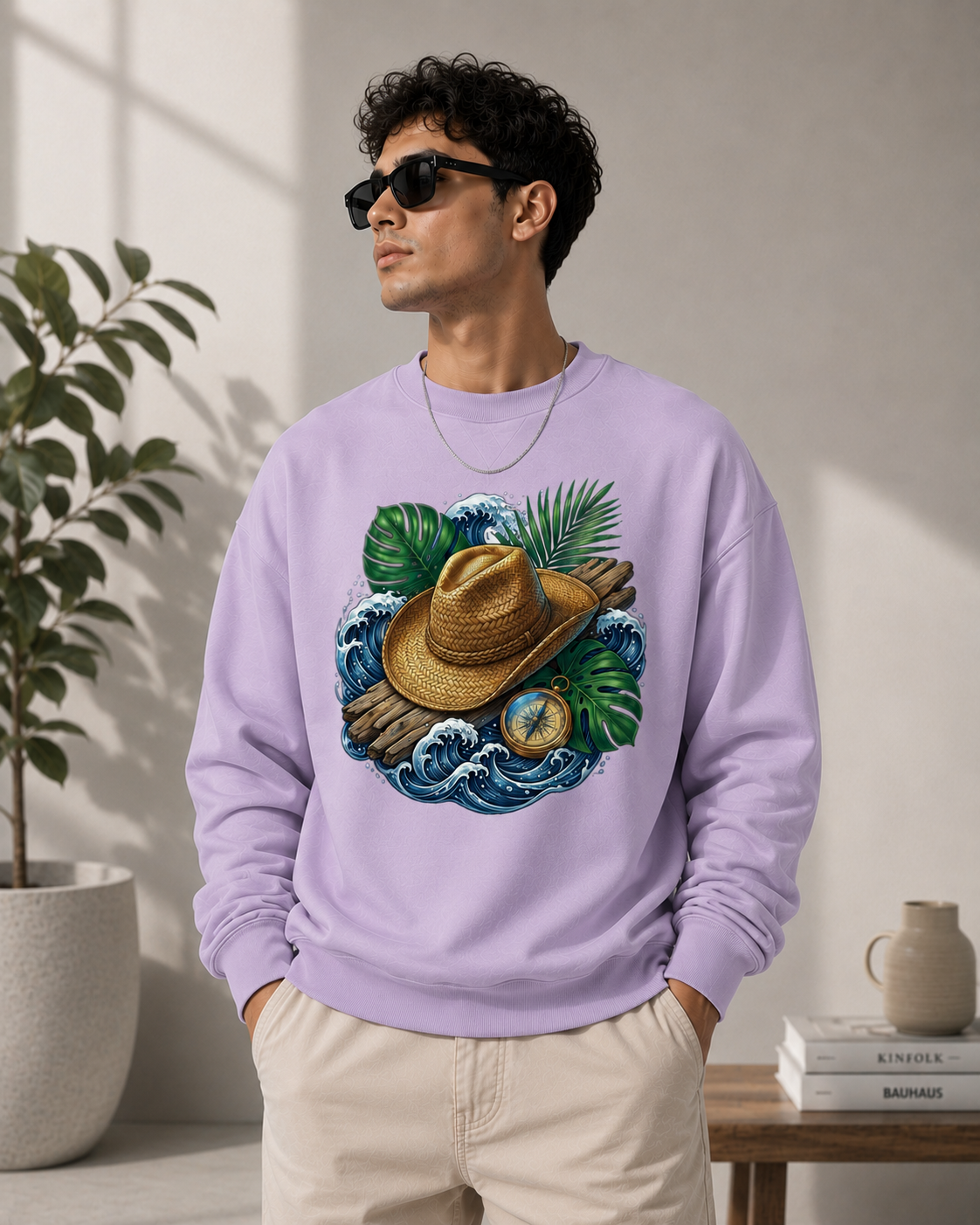 The Coastal Wanderer: Ocean Drift Edition | Premium 400 GSM Oversized Sweatshirt