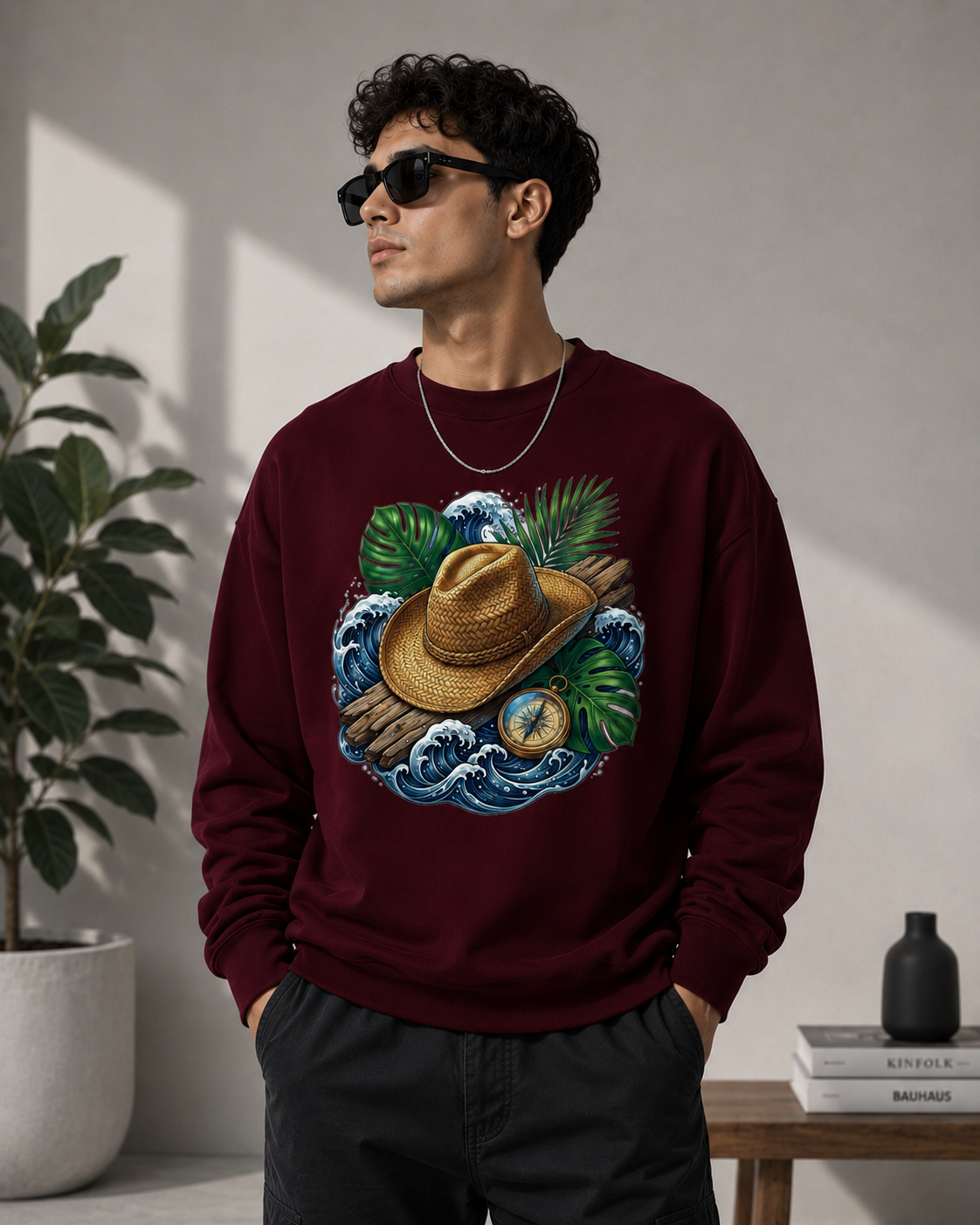 The Coastal Wanderer: Ocean Drift Edition | Premium 400 GSM Oversized Sweatshirt