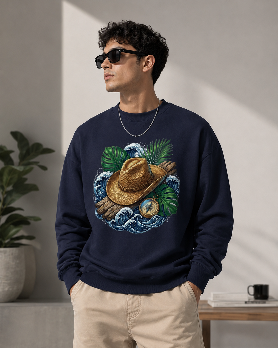 The Coastal Wanderer: Ocean Drift Edition | Premium 400 GSM Oversized Sweatshirt