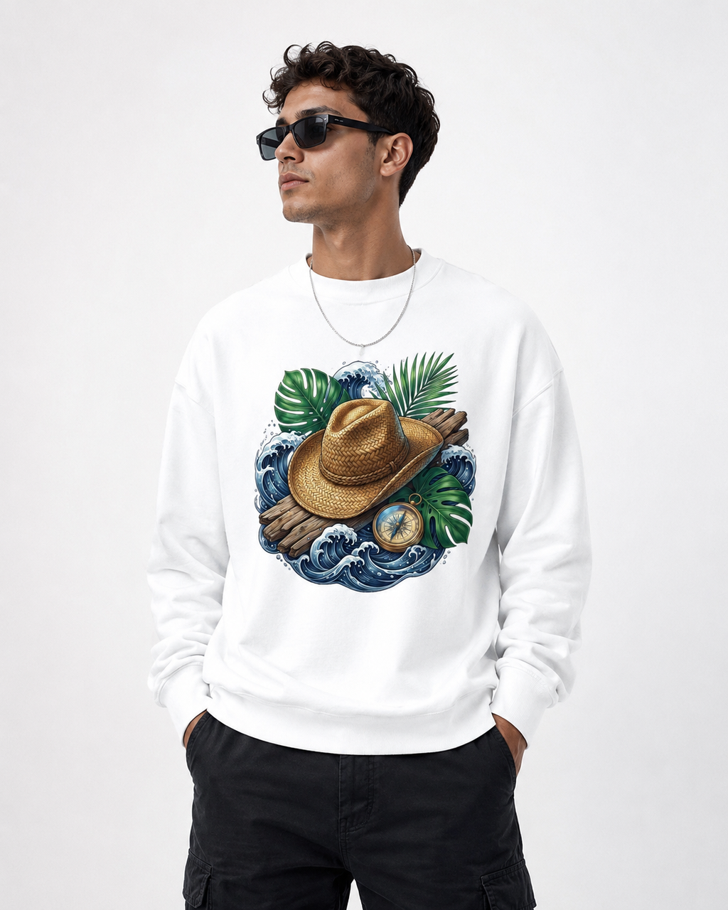 The Coastal Wanderer: Ocean Drift Edition | Premium 400 GSM Oversized Sweatshirt
