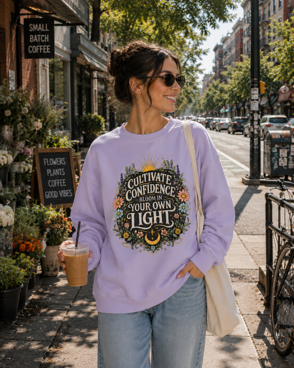 Cultivate Confidence: Botanical Radiance Edition | Premium 400 GSM Oversized Sweatshirt