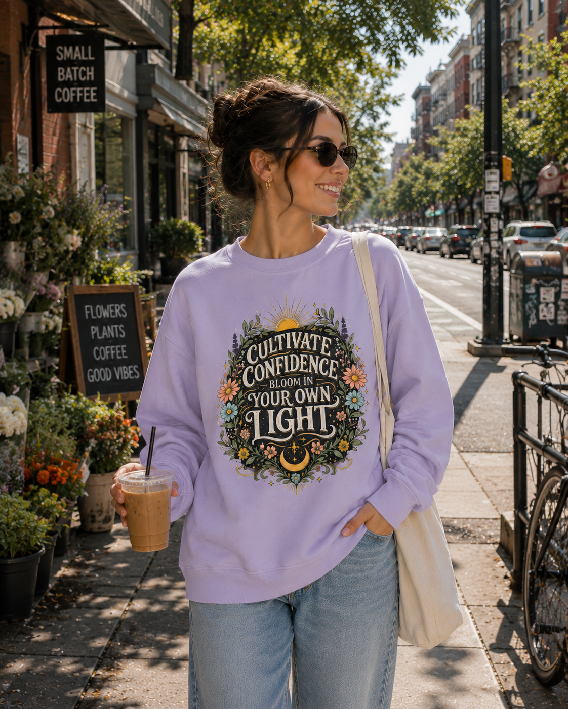 Cultivate Confidence: Botanical Radiance Edition | Premium 400 GSM Oversized Sweatshirt