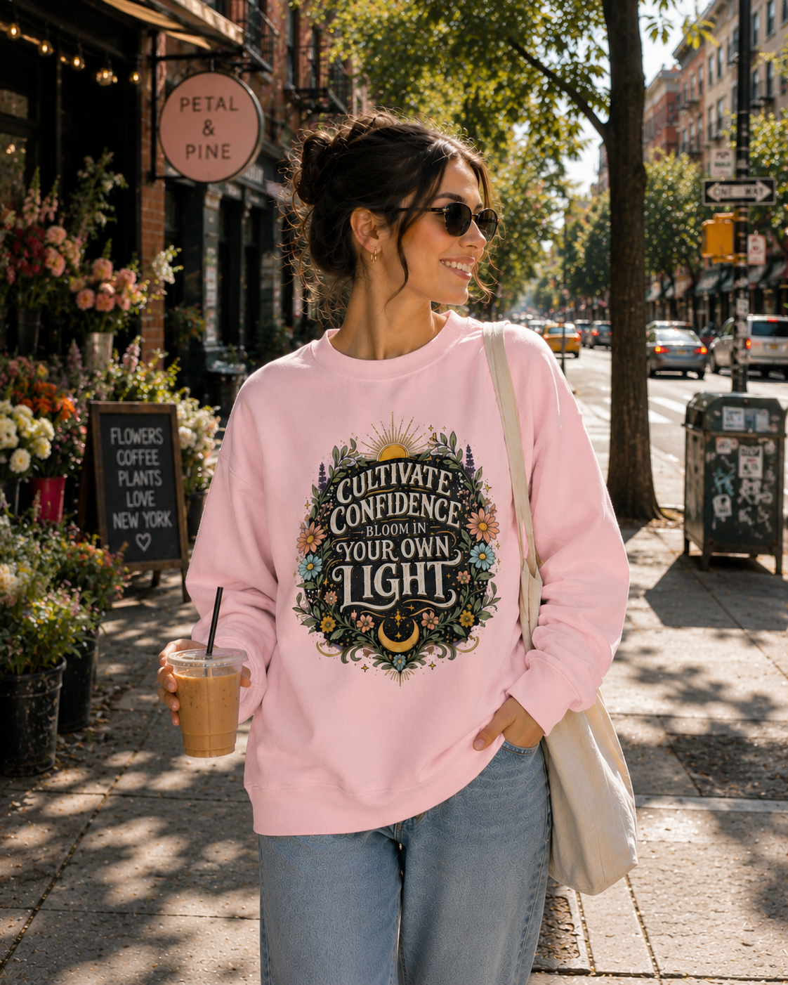 Cultivate Confidence: Botanical Radiance Edition | Premium 400 GSM Oversized Sweatshirt