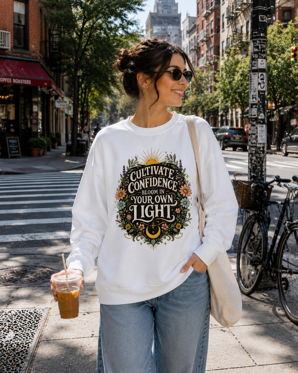Cultivate Confidence: Botanical Radiance Edition | Premium 400 GSM Oversized Sweatshirt