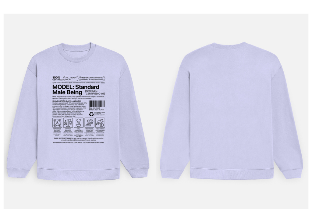 Standard Male Being: Blueprint Edition | Premium 400 GSM Oversized Sweatshirt