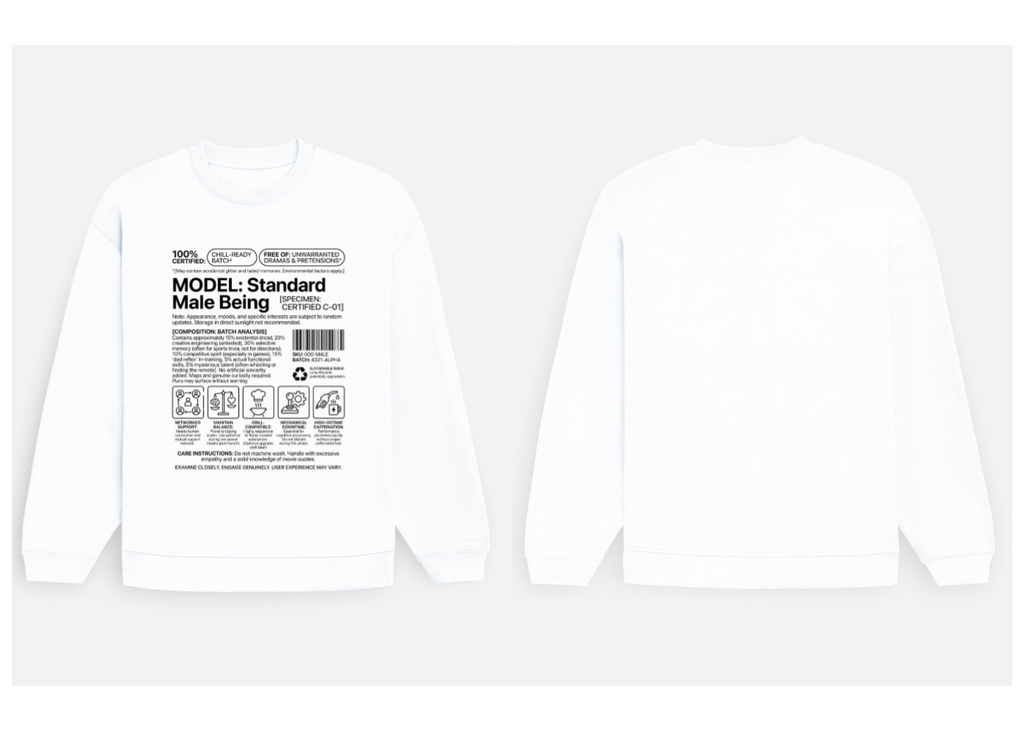 Standard Male Being: Blueprint Edition | Premium 400 GSM Oversized Sweatshirt