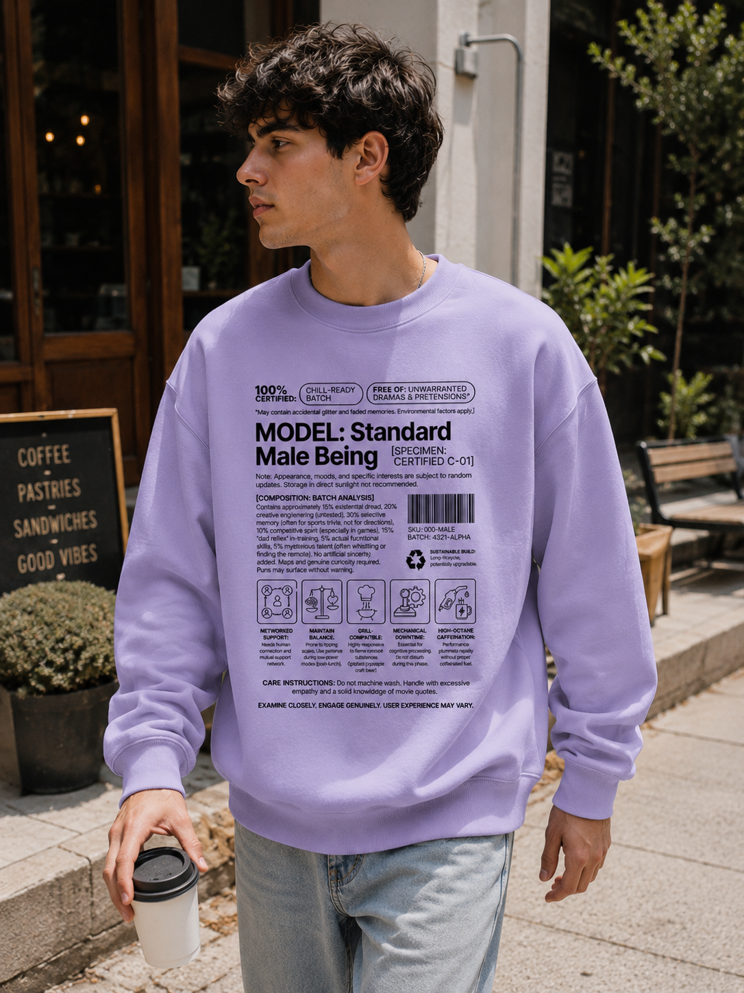 Standard Male Being: Blueprint Edition | Premium 400 GSM Oversized Sweatshirt