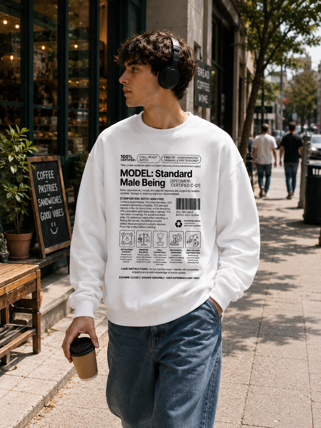 Standard Male Being: Blueprint Edition | Premium 400 GSM Oversized Sweatshirt