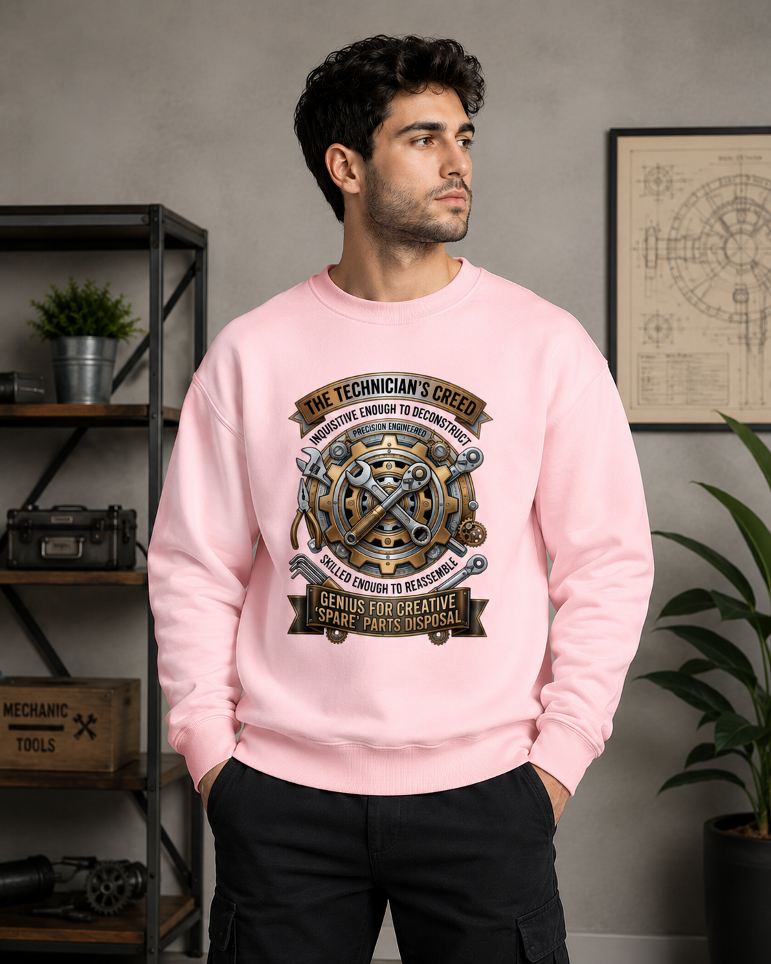 The Technician's Creed: Gearhead Edition | Premium 400 GSM Oversized Sweatshirt