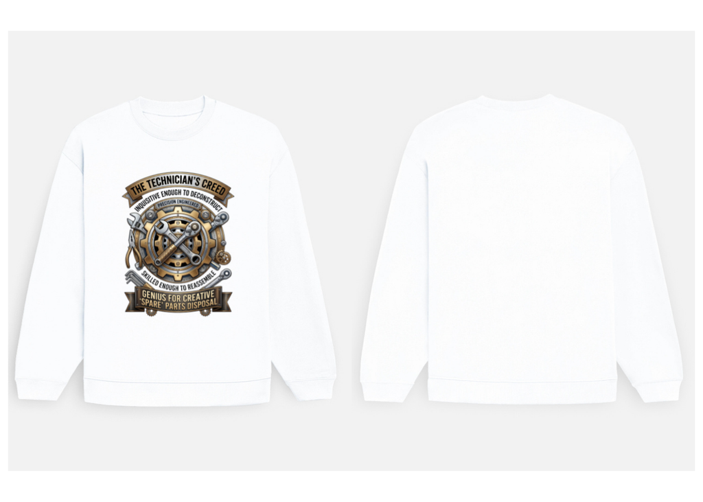 The Technician's Creed: Gearhead Edition | Premium 400 GSM Oversized Sweatshirt