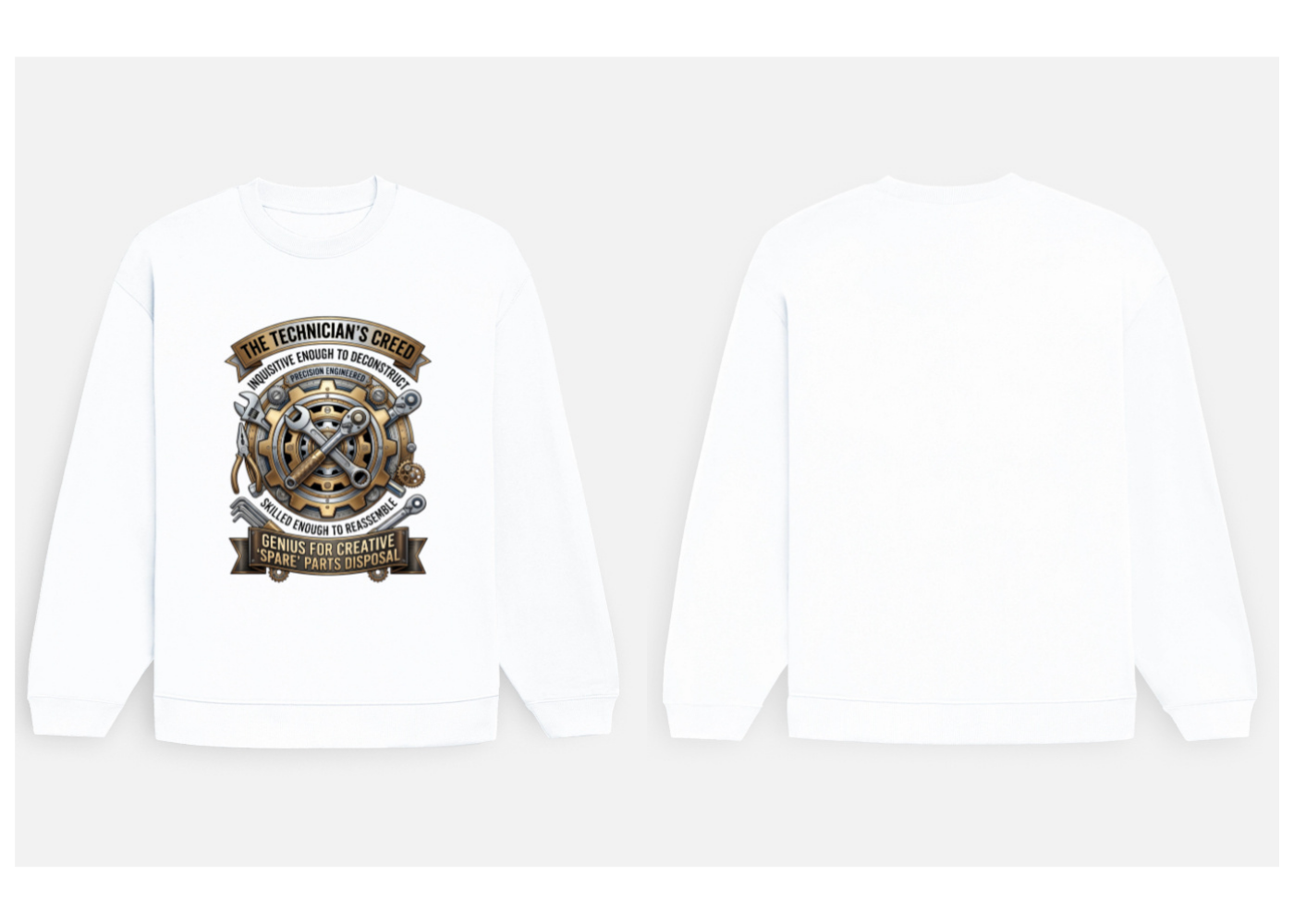 The Technician's Creed: Gearhead Edition | Premium 400 GSM Oversized Sweatshirt