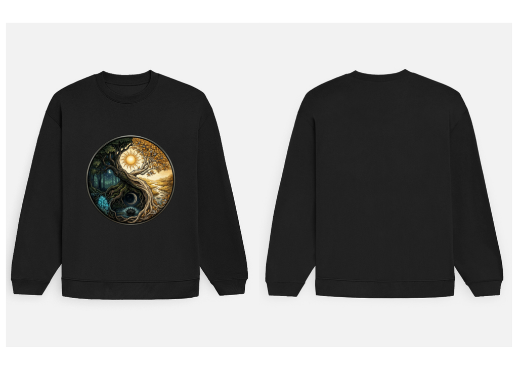 The Eternal Balance: Yin Yang Solstice Realm Edition | Premium 400 GSM Oversized Sweatshirt