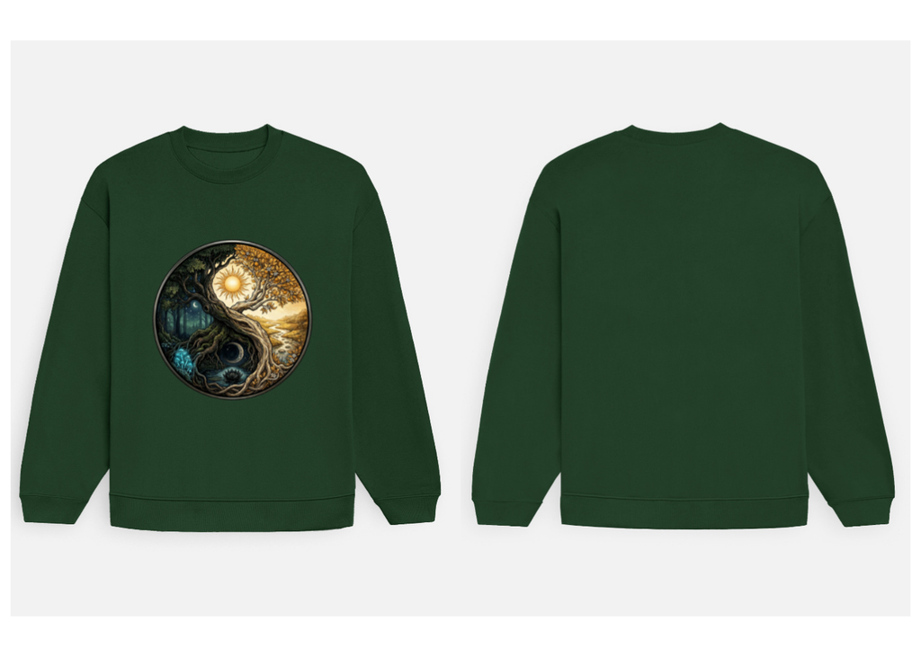 The Eternal Balance: Yin Yang Solstice Realm Edition | Premium 400 GSM Oversized Sweatshirt