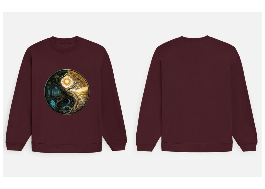 The Eternal Balance: Yin Yang Solstice Realm Edition | Premium 400 GSM Oversized Sweatshirt