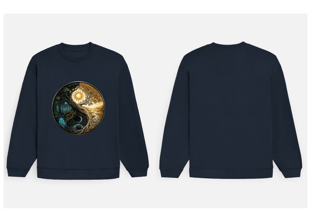 The Eternal Balance: Yin Yang Solstice Realm Edition | Premium 400 GSM Oversized Sweatshirt