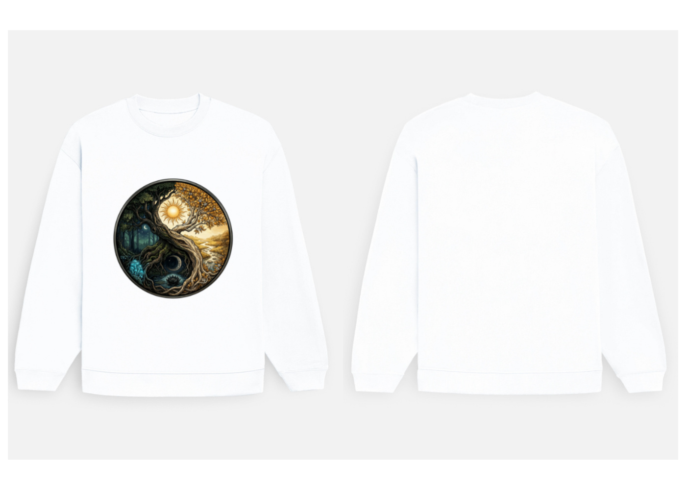 The Eternal Balance: Yin Yang Solstice Realm Edition | Premium 400 GSM Oversized Sweatshirt